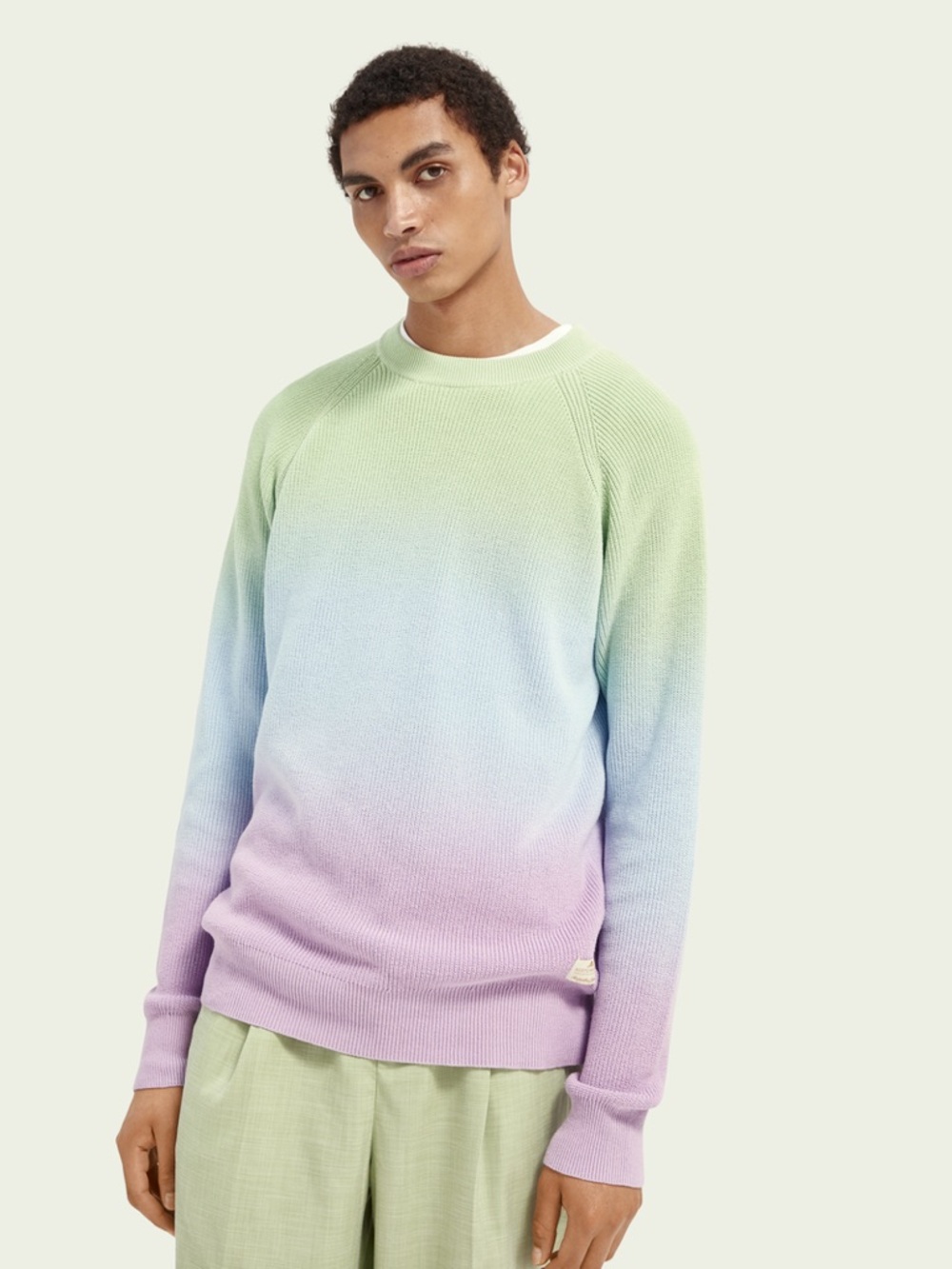 SCOTCH & SODA Dip-Dyed Slim Fit Crew-Neck Pullover in L